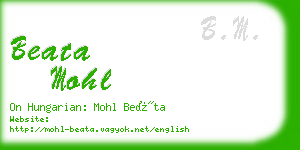 beata mohl business card